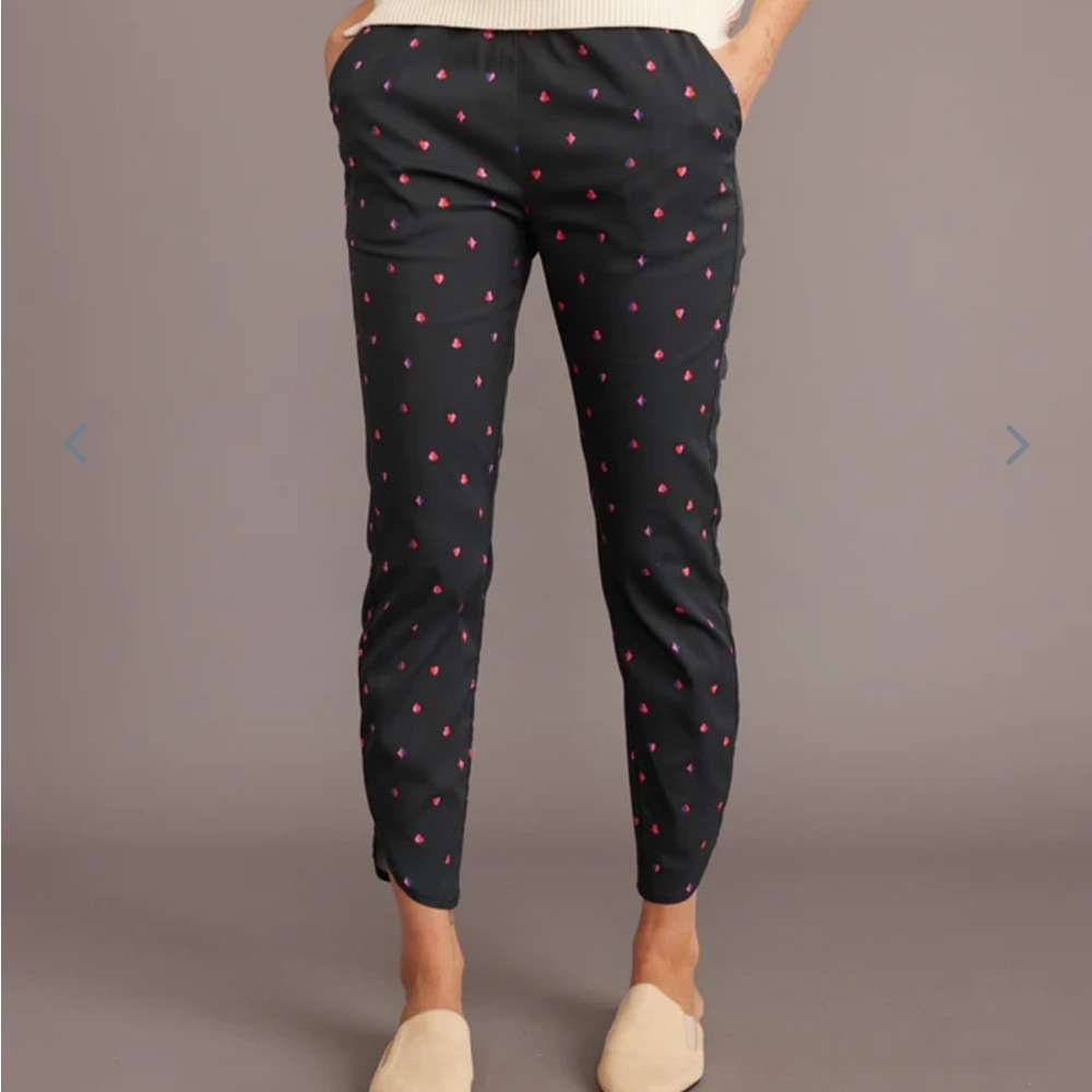Marine Layer Pull On Ankle Pants Black/Queen of Hearts Print